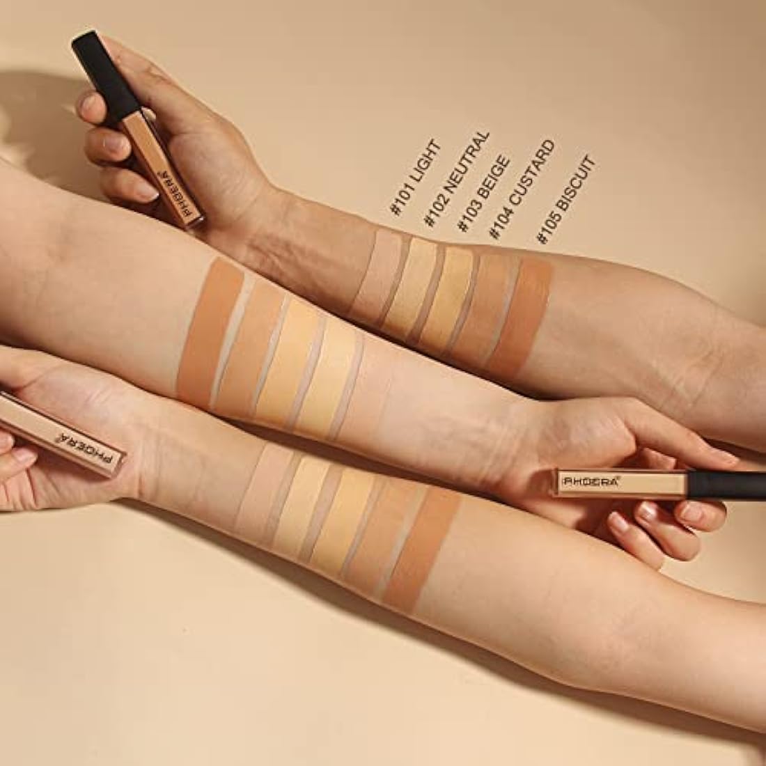 Concealer Long-lasting,Concealer Full Coverage,Eye Concealer Easy to Blend,Vegan&Cruelty-Free (101#LIGHT)