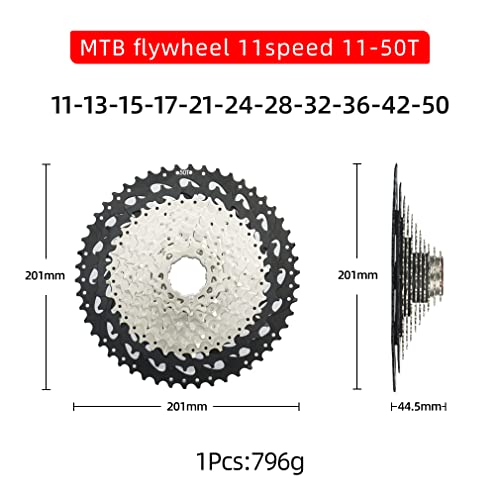 CYSKY 11 Speed Cassette 11-50T Cassette Fit for Mountain Bike, Road Bicycle, MTB, BMX (Light Weight)