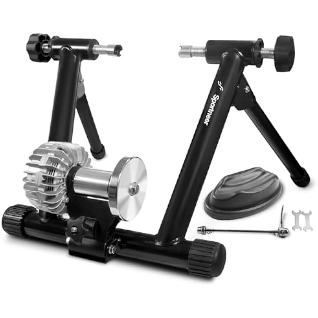Sportneer Rollentrainer Fahrrad Fluid Bike Trainer Ständer, Indoor Fahrrad Training Stand Schwarz