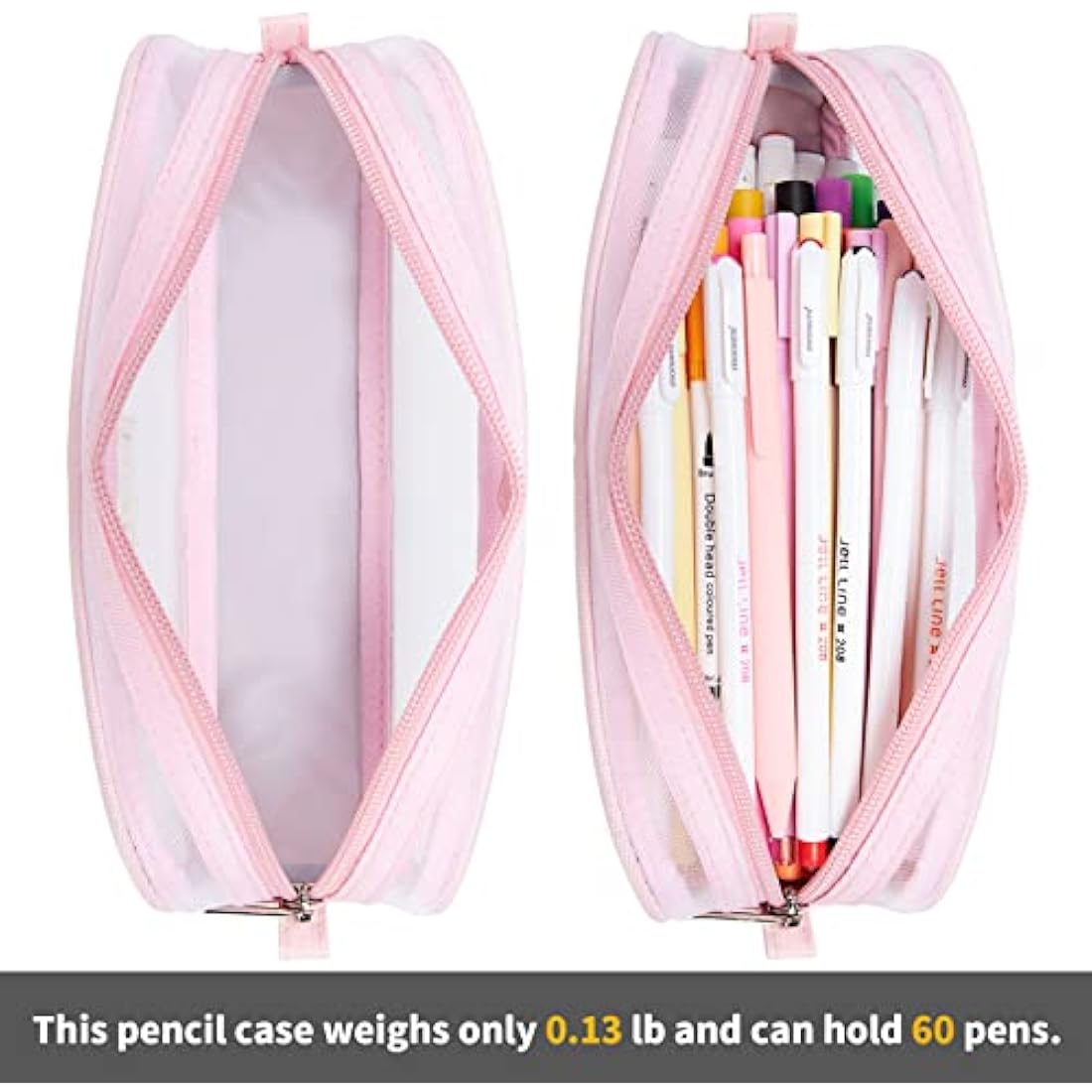 KALIDI Clear Pencil Case Large Pen Bag Stationery Pouch Cosmestic Make up Bag for Student School College Office