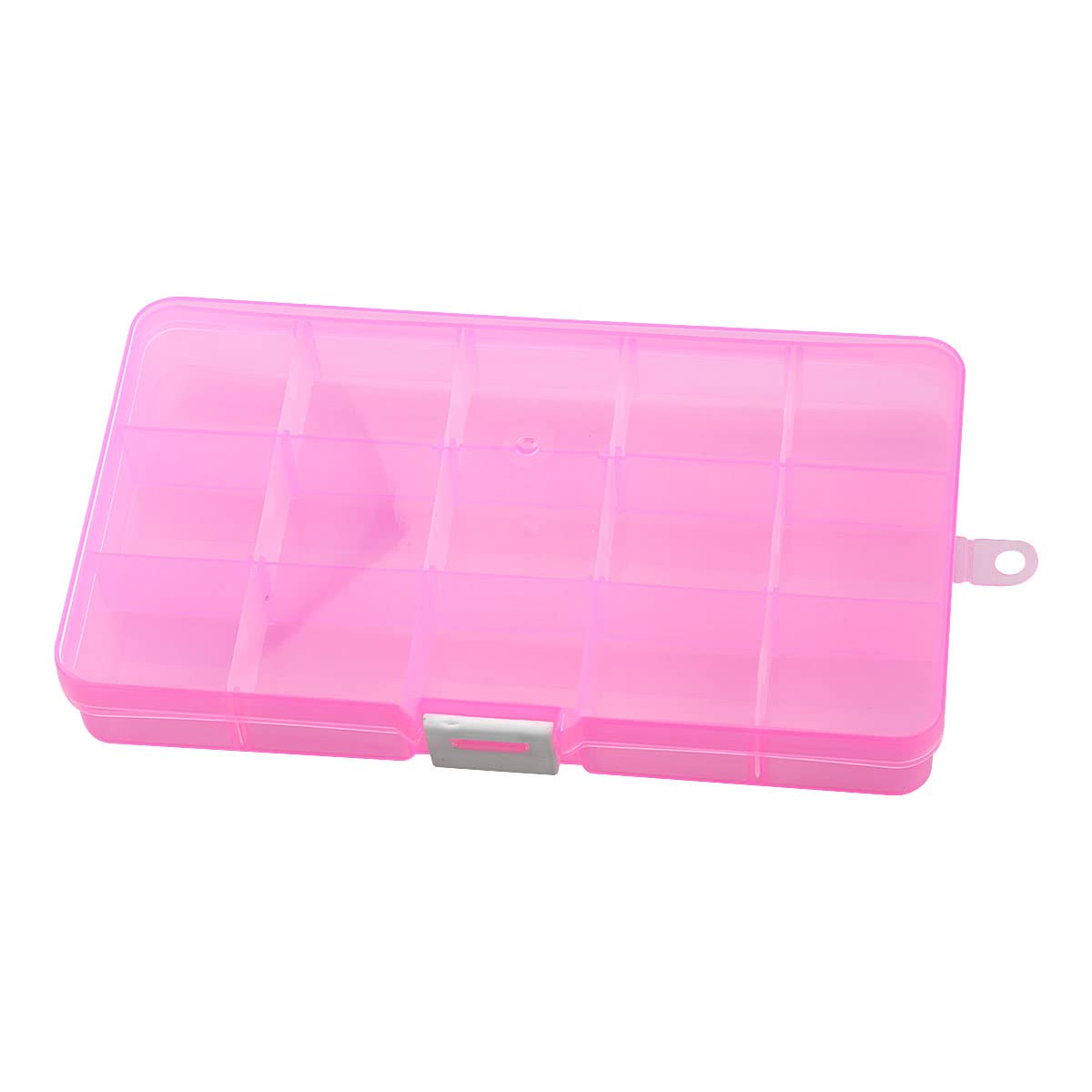 Jagowa 15 Grids Plastic Jewellery Organiser Bead Earring Storage Box Clear Plastic Storage Container With Adjustable Dividers for Small Accessories