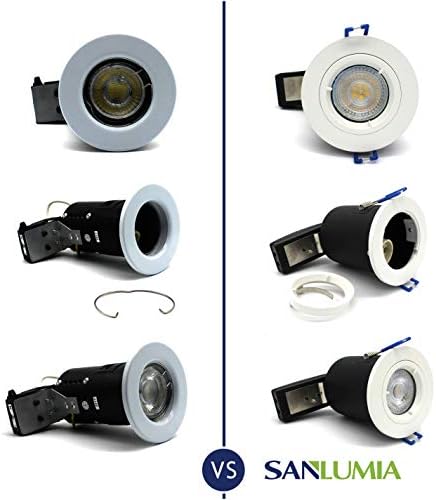10 X Sanlumia LED Fire Rated Downlight Can GU10 Recessed Ceiling Twist & Lock Downlight IP20 Satin Nickel