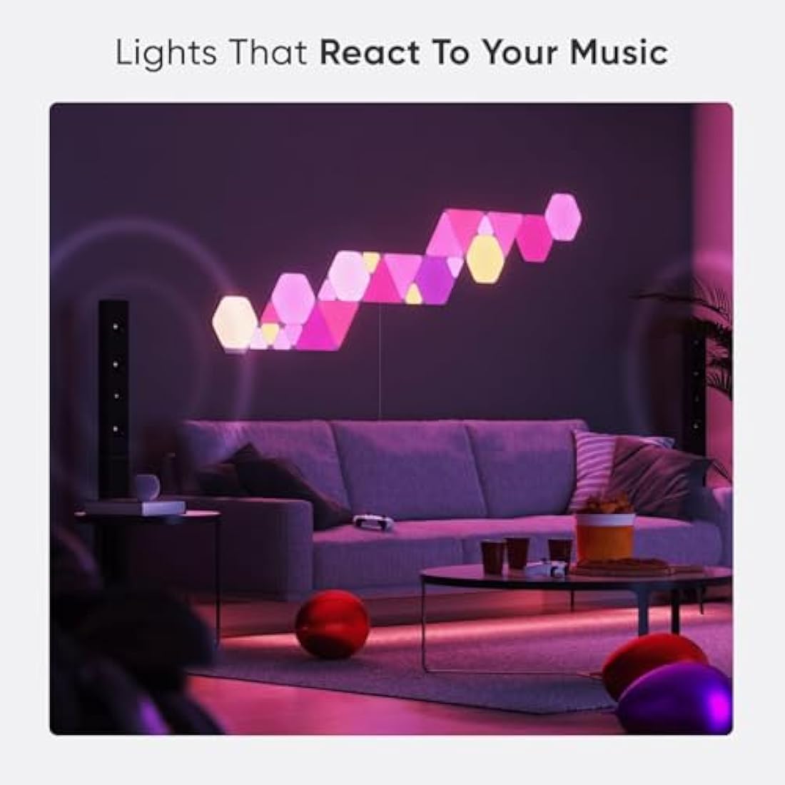 Nanoleaf Shapes Hexagon Starter Kit, 9 LED Smart Light Panels - Dimmable & Modular Wi-Fi Wall Mood Lights, Works with Alexa Google Assistant Apple Homekit, for House Room Decor or Desk