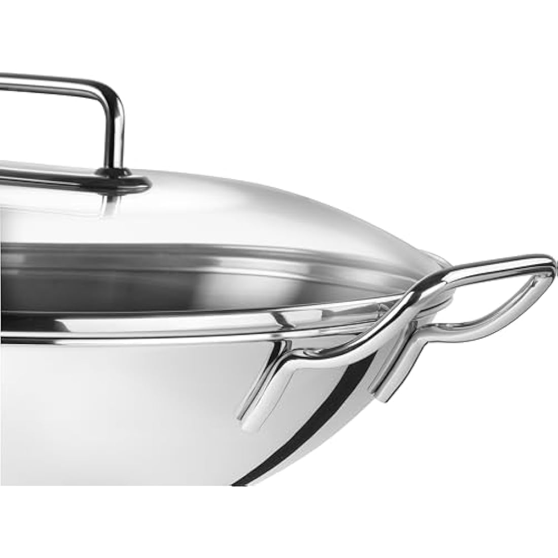 ZWILLING Wok, Incl. Glass Lid and Removable Grid Insert, Suitable for Induction, Ø 32 cm, Stainless Steel, Plus, Silver, 8L, Pack of 1