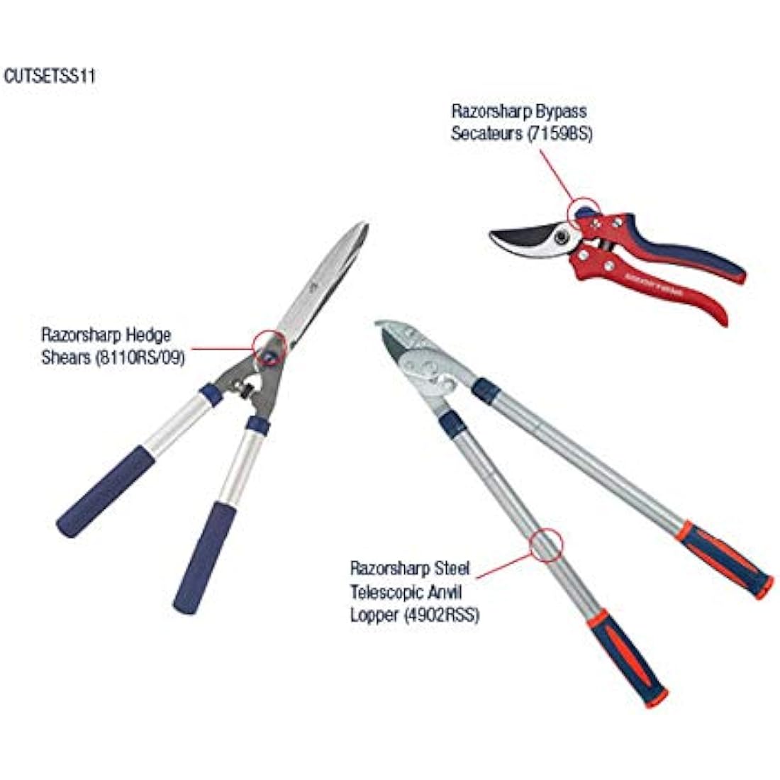 Spear & Jackson CUTSETSS11 Razorsharp 3 Piece Cutting Set