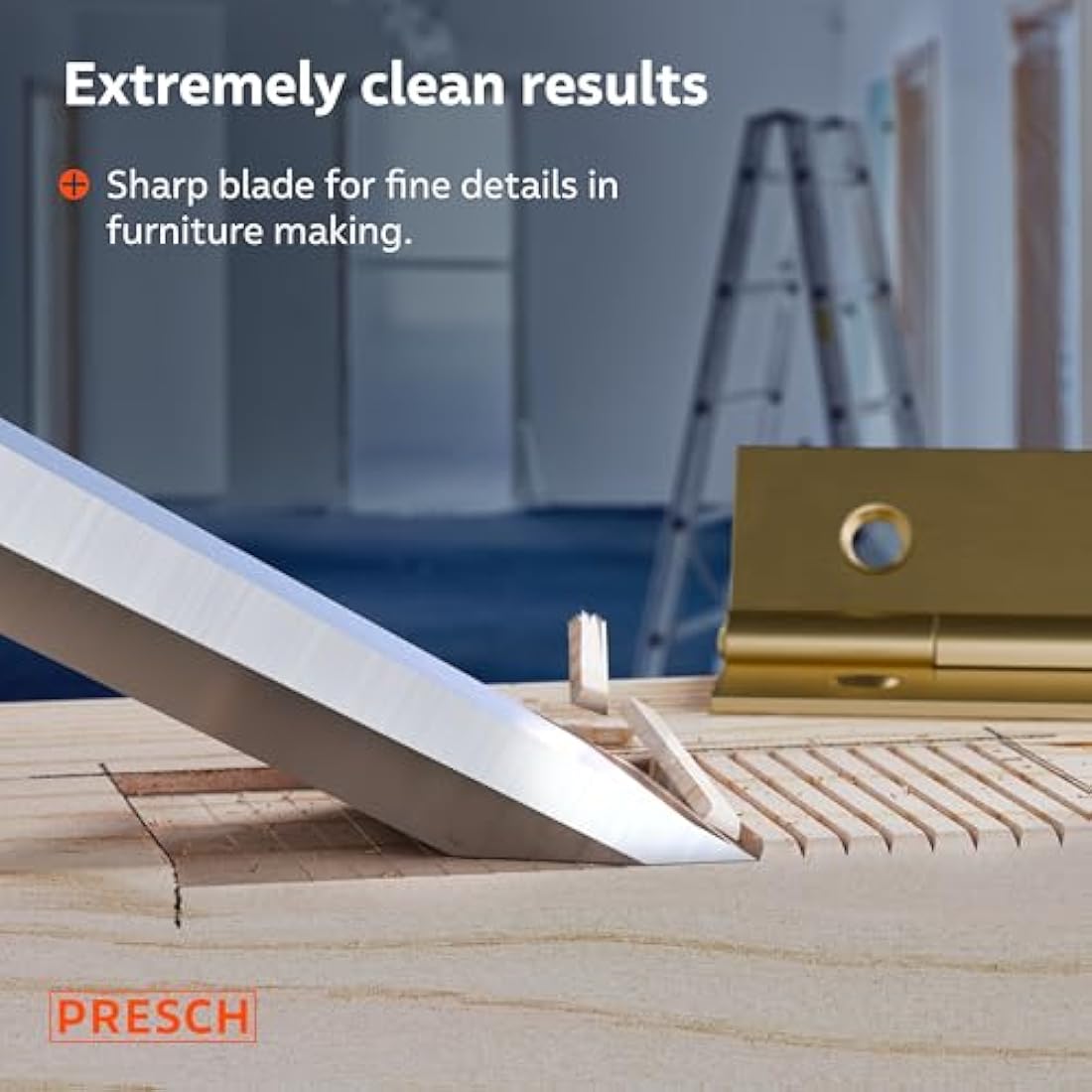 Presch Wood Chisel Set 4 pcs. incl. Bag (6, 12, 18 & 24mm) - Fully Polished for immediate use - for Professionals with a 25° Angle and Robust Metal Striking Cap