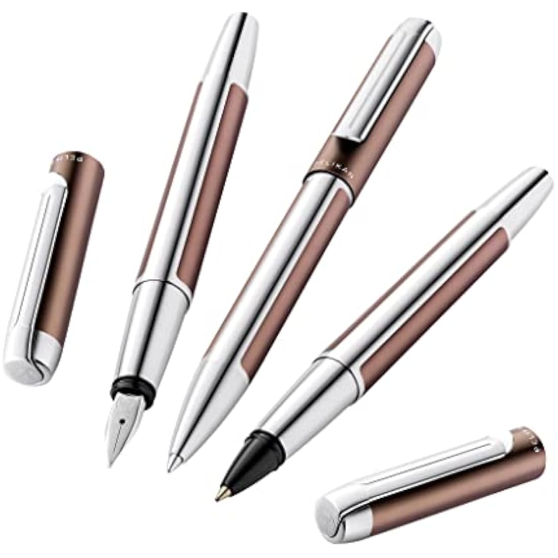 Pelikan 817226 Pura Fountain Pen Mocha M Nib 1 Piece Including Large Cartridge Gemstone Ink® Sapphire