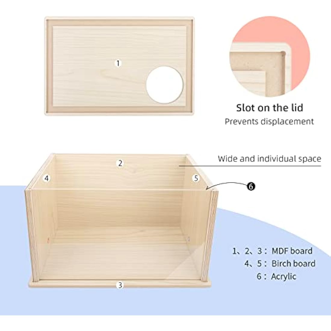 Niteangel Visible Hamster Digging Box for Syrian Dwarf Roborovski Campbell Hamsters Gerbils Mice Lemmings Degus or Other Small-Sized Pets (Burlywood)