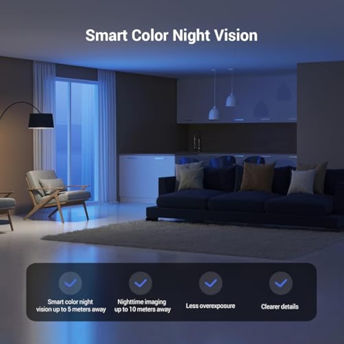 EZVIZ Indoor Camera No Monthly Fee, 512GB Supports, Spotlight Colour Night Vision, Dual Band Wifi, One-touch-calling Button, Two-way Audio, Sound/Human Detection, Works with Alexa (CP1 Pro 2MP)