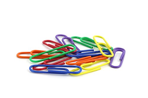 200 Pcs Plastic Coated Offic Paper Clips - Assorted Colors