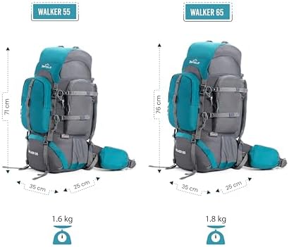 Tripole Walker 55 Litre Rucksack and Backpack for Trekking, Hiking and Backpacking | Laptop Sleeve | Rain Cover | Internal Frame