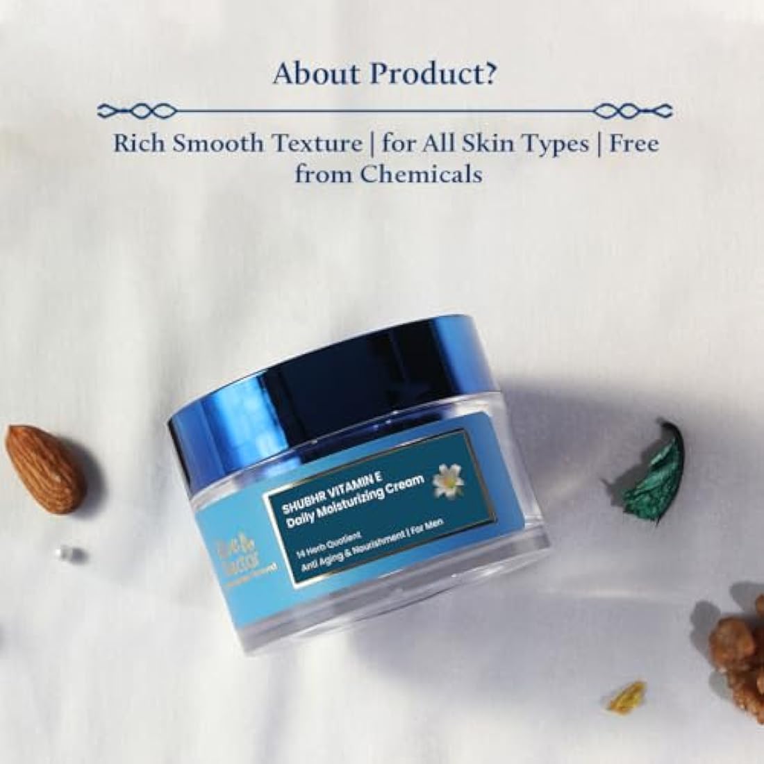 Blue Nectar Anti Aging Cream for Men | Natural Moisturizer with Vitamin E for Wrinkles & Fine Lines (14 herbs, 50g)