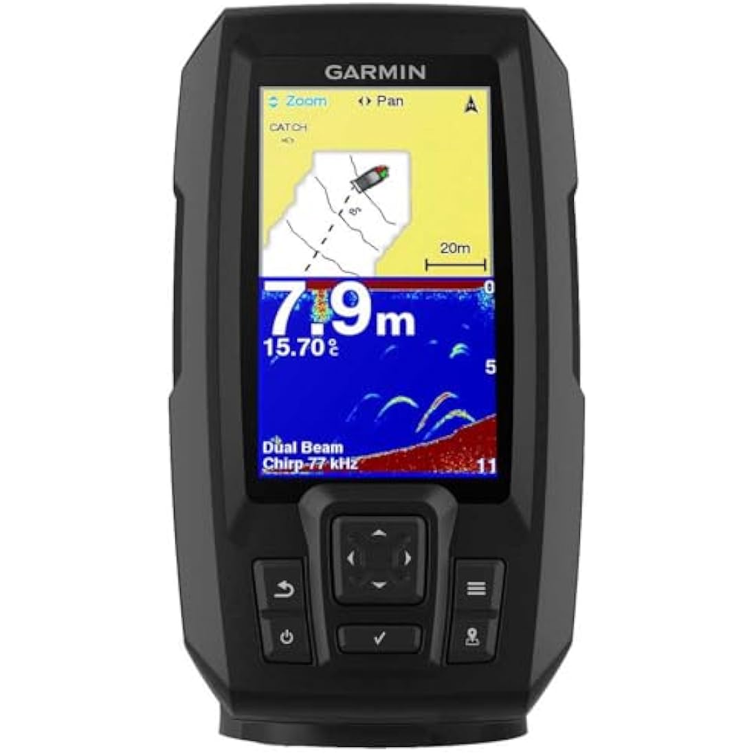Garmin STRIKER Plus 4 Fish Finder with dual-beam Transom Transducer