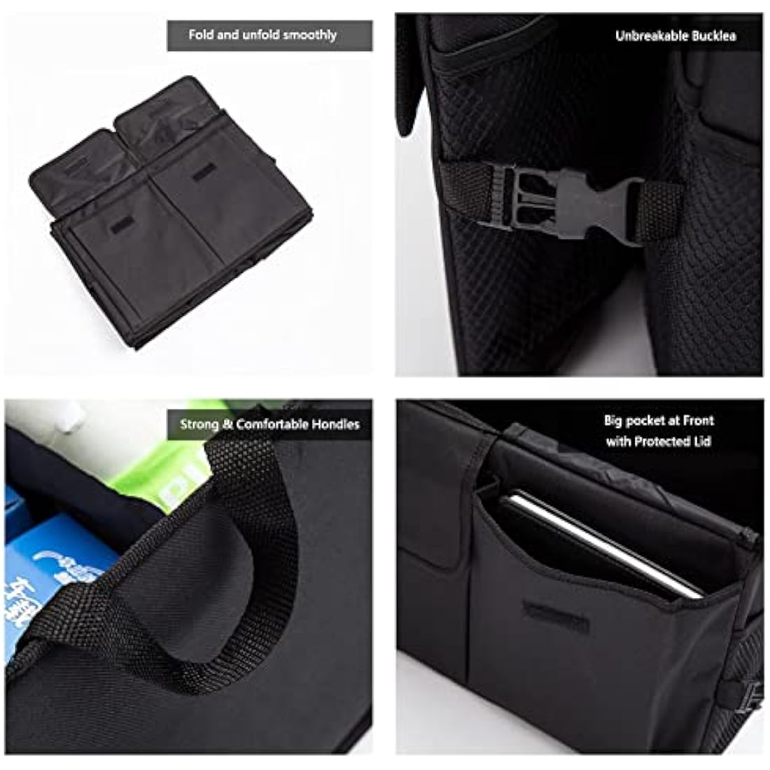 NouveLife Car Boot Organiser, Tidy Storage Trunk Organizer, Foldable Car Boot Bag, Durable Car Boot Tidy, Super Large Volume, Durable for Rear SUV, Van, Auto Luggage