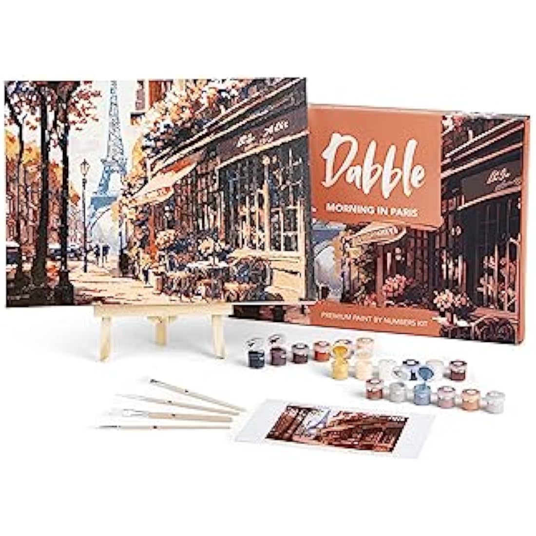 Dabble Paint by Numbers Kit – Paint by Numbers for Adults Beginners with Canvas Frame, Painting Kit for Adults, Flowers Design