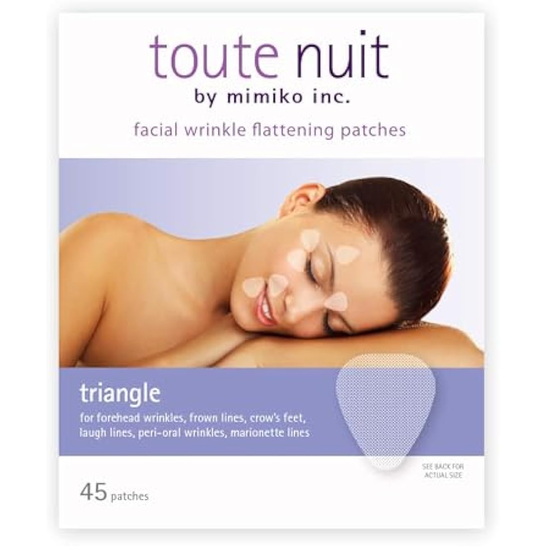 Toute Nuit Facial Wrinkle Flattening Patches, Triangle - Forehead, Around Eyes and Lips Anti-Wrinkle Patches, Face Tape - 45 Patches