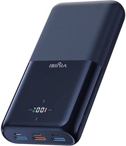VIYISI Power Bank 22.5W Fast Charging Battery Pack USB C Portable Charger with 4 Outputs & 3 Inputs for Samsung iPhone iPad Android Phones-Blue