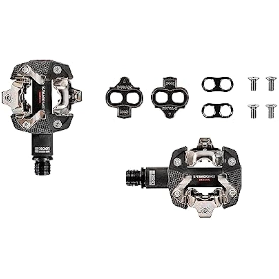 LOOK Cycle - X-TRACK Race Carbon MTB Pedals - Standard SPD Mechanism Compatible - Carbon Body - Chromoly+ Axle - Large Platform - Extremely Reliable Clipless Pedals