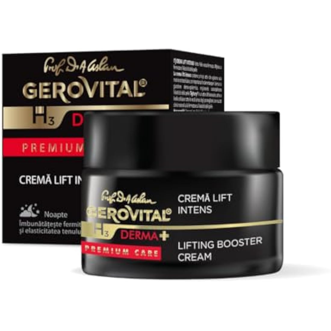 Gerovital H3 Derma+ Premium Care Intensive Lifting Night Face Cream – Moisturizing, Firms & Improves Skin Elasticity, 50ml