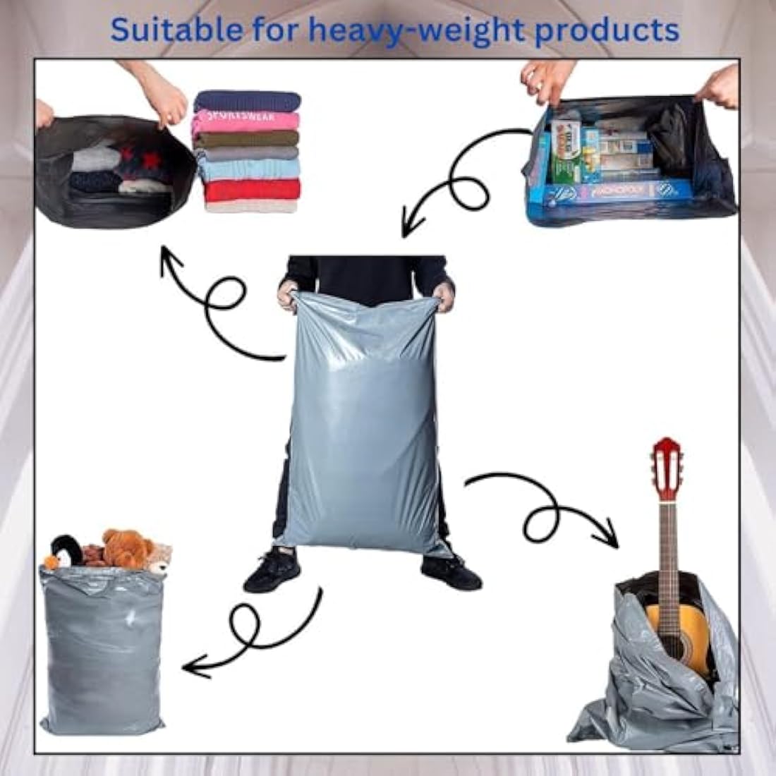 DVIVA 50pcs Postage Bags for Clothes |12"x16" Waterproof and Tear-Proof Mailing Bags | Large Parcel Bags for Delivery, Shipping & Packages
