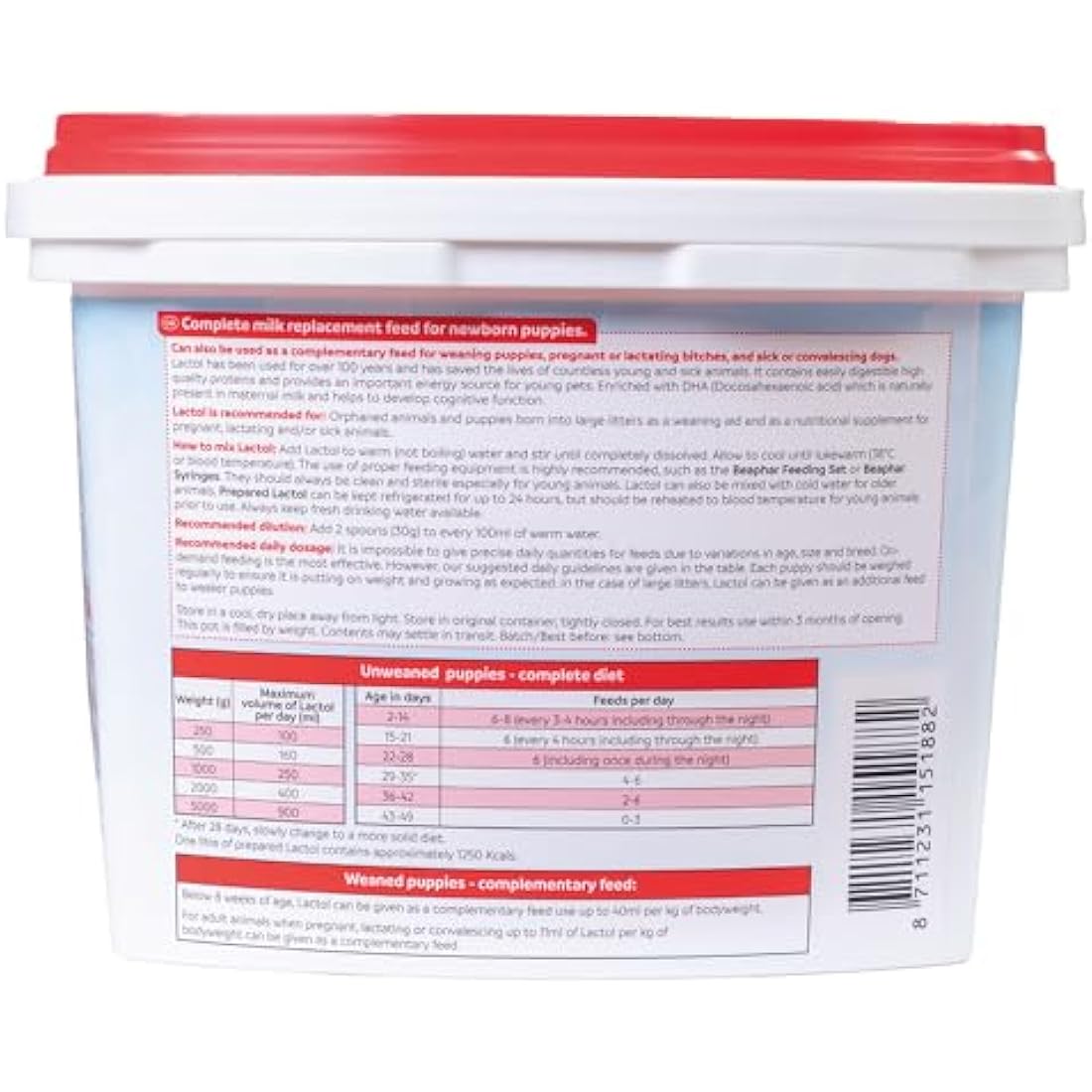 Beaphar | Lactol Puppy Milk Replacer | Complete Nutritious Feed for Newborn, Weaning & Hand Rearing Puppies | Includes DHA | Enriched with Vitamins & Minerals | 1kg (Packing May Vary)