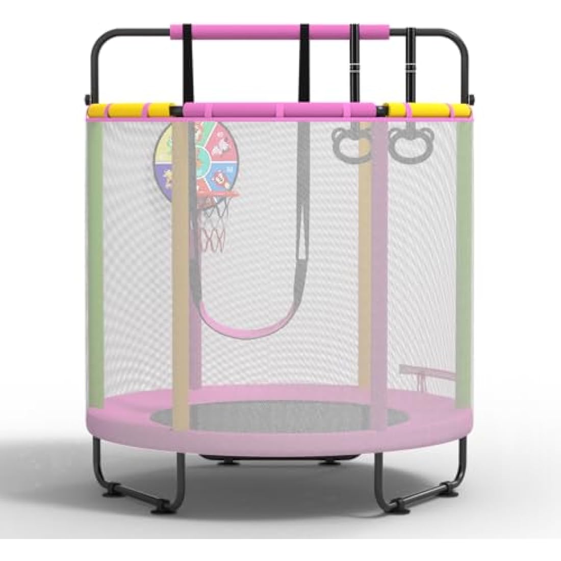 CZCPARY Kids Trampoline，Trampoline for Children，with Basketball Hoop, Swing, Pull Ring, Suitable for Indoor and Outdoor Use，Suitable for Children, Birthday Gifts