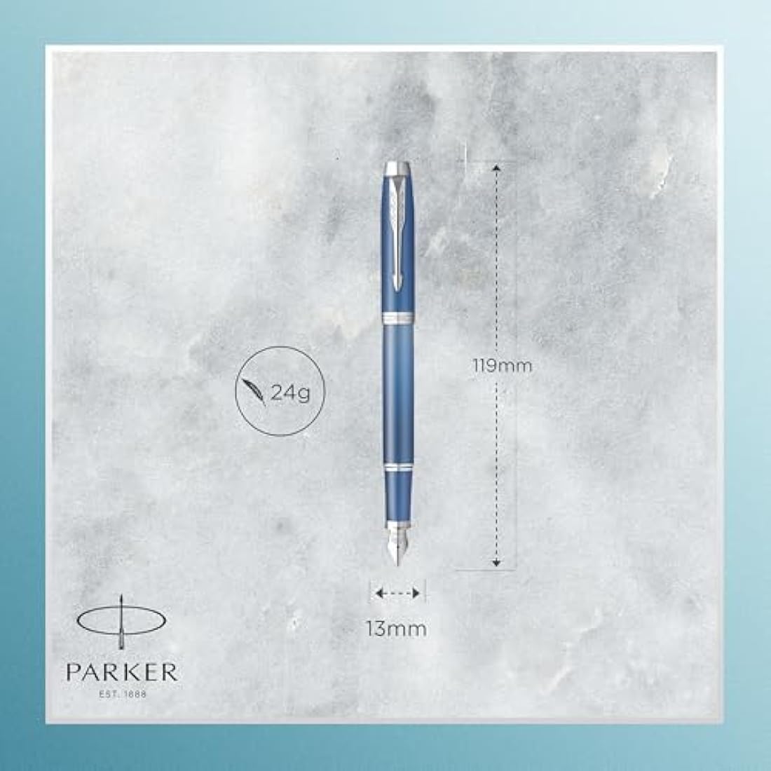 Parker IM Writing Rituals Fountain Pen | Peaceful Blue Finish with Gradient & Chrome Trims | Fine Nib | Blue Ink | Gift Box