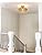 MRHYSWD Boho Rattan Flush Ceiling Lights Living Room,1 Light Wicker Chandeliers Ceiling Light Fitting for Bedroom Kitchen Dining Room Hallway, Gold Bamboo Ceiling Lighting, Without E27 Bulb