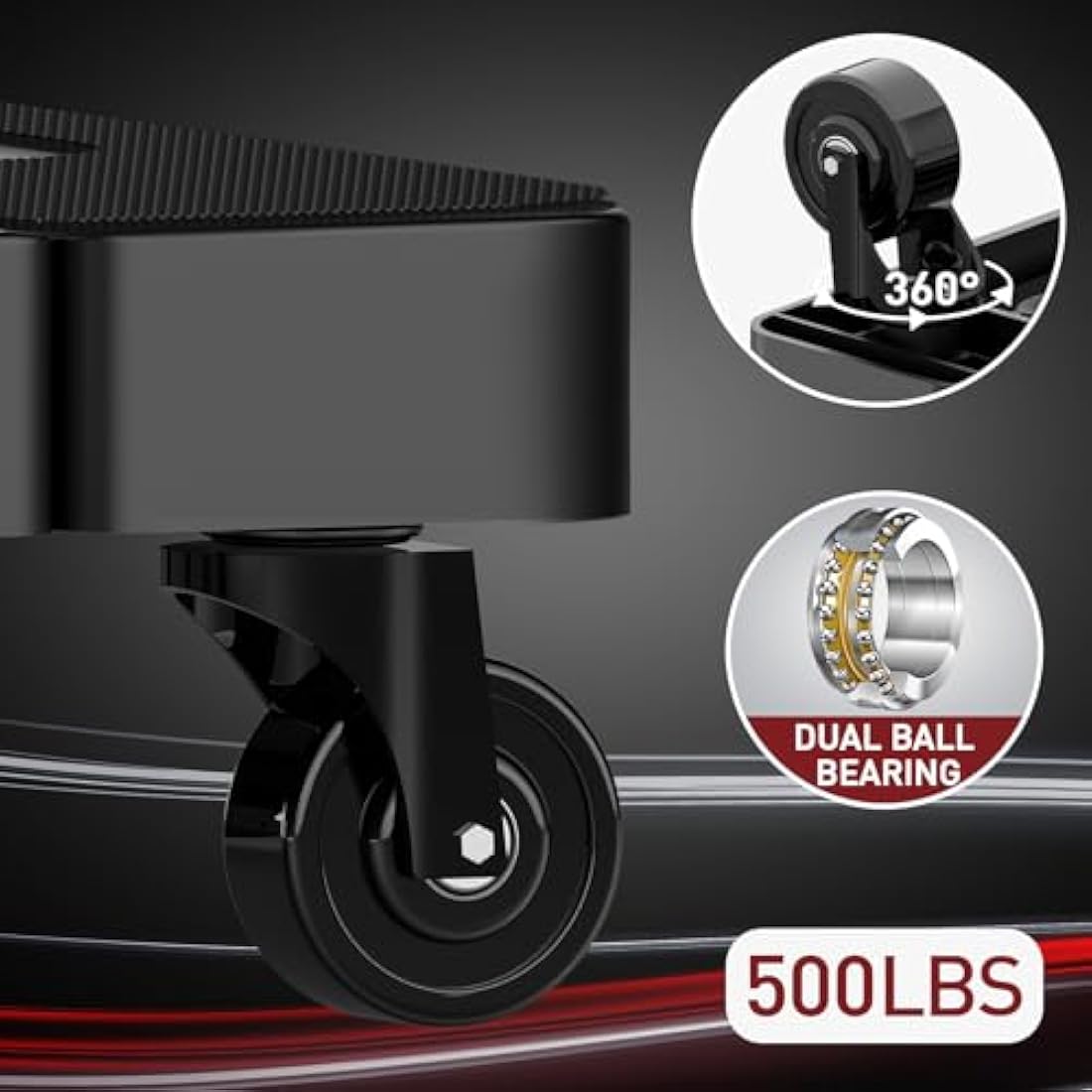 SOLEJAZZ Folding Hand Truck, Portable Dolly for Moving, 230KG Trolley with 6 Wheels & 2 Bungee Cords for Luggage, Travel, Shopping, Office Use, Black