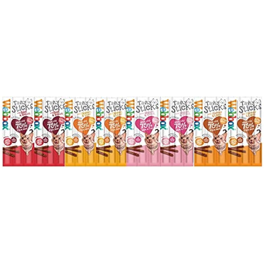 Webbox Cats Delight Tasty Sticks Chews Treats Variety Pack 12 x 6 (72 Sticks)