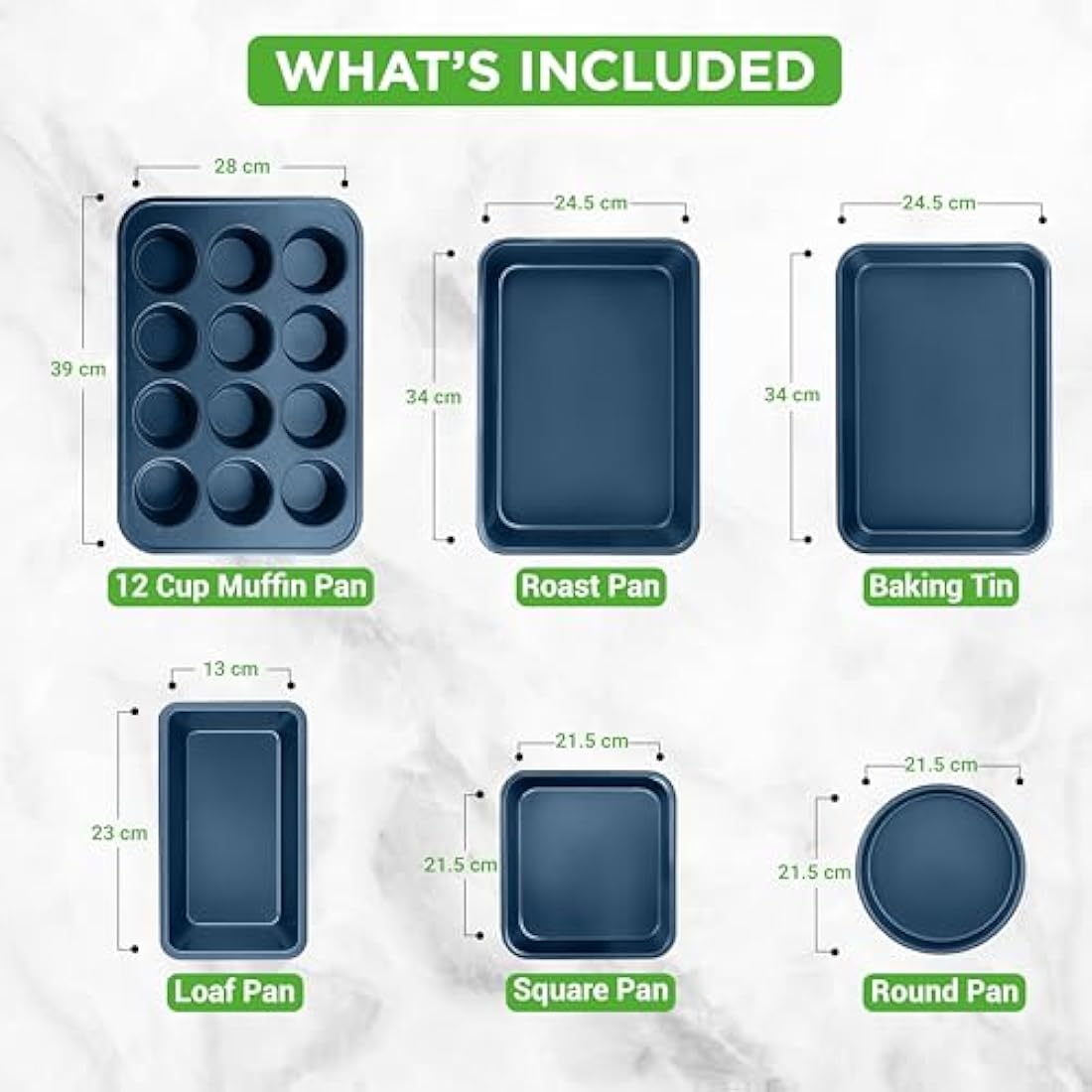 Nutrichef 20 Piece Pots and Pans Set, Bakeware and Cookware Set, Induction Hob Pots Set w/Lids, Non Stick Set, Heat Safe Silicone Handles, Saucepan, Frying Pans, Muffin Tin, Cookie Tray, Utensil-Navy