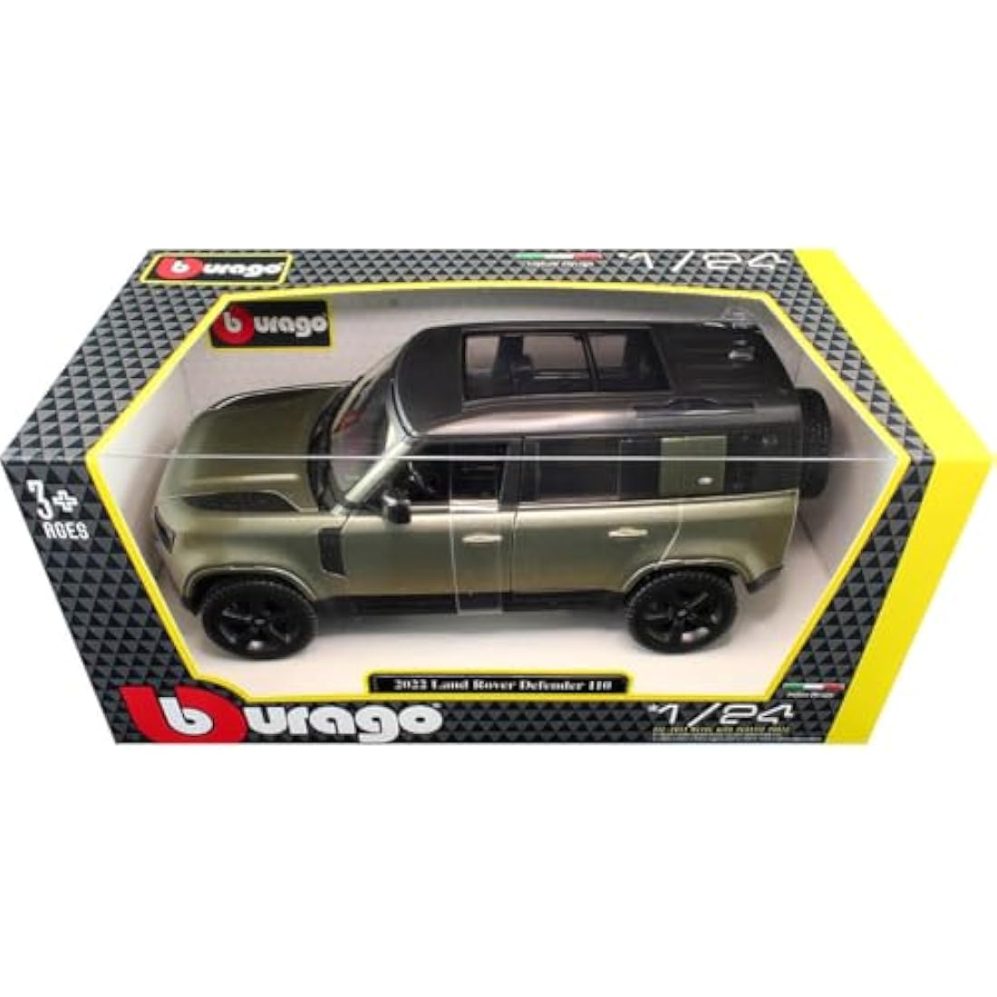 Bburago LAND ROVER DEFENDER - 1:24 Scale - Incredibly Detailed Die-Cast Replica Collectible SUV, Green