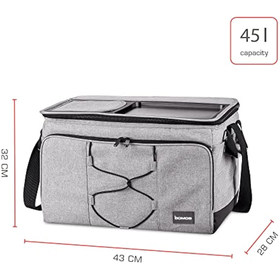 bomoe Cooler Bag Foldable – Beach Cooler Bag – Insulated Picnic Bag with 16h Cooling Function – Small Lunch Bag – Cooler Food Bag with Extra Pocket