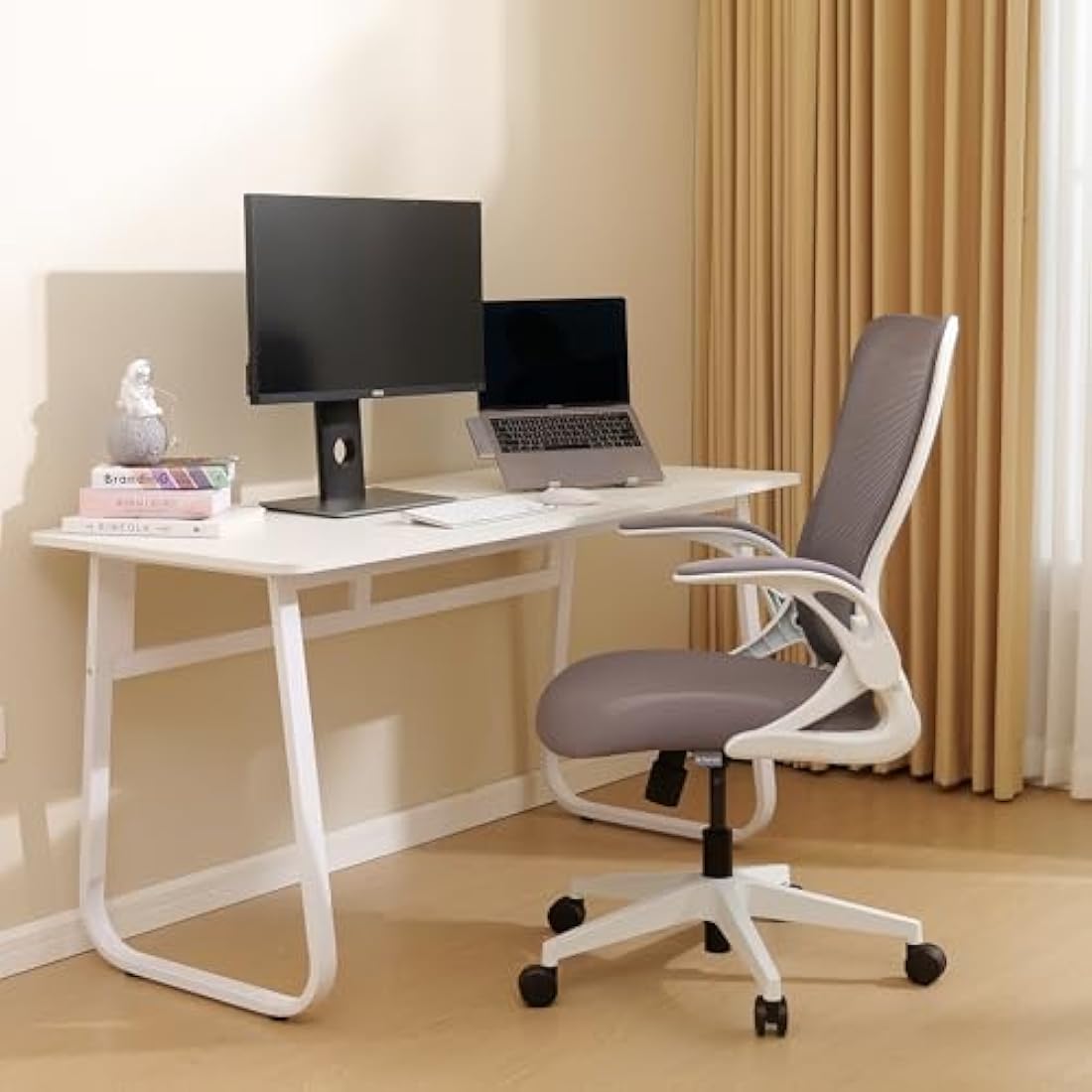 Tervo Model U | Folding Office Chair for Small Spaces | Ergonomic Design with High Rebound Mesh | Computer Desk Chair for Gaming | For Adults & Kids | Foldable & Compact with Flip Up Arms