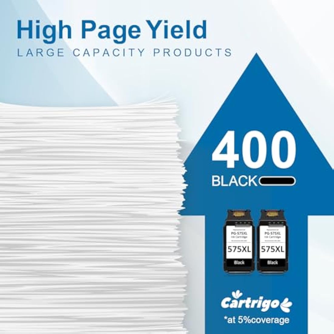 PG575XL Remanufactured Ink Cartridge 2 Black – Compatible with Canon PIXMA TS3550i TS3551i TR4750i TR4751i – Replacement for Canon PG-575XL High Yield Ink