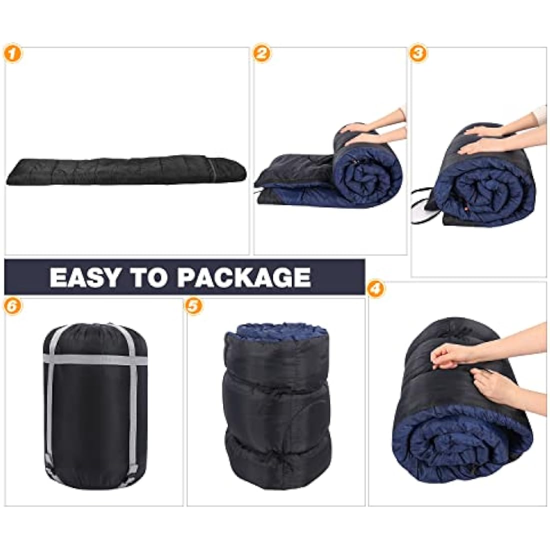 REDCAMP Cotton Sleeping Bag for Adult with Removable Pillow, Wide Sleeping Bag with Hood for 3-4 Season Winter Cold Weather Camping Fishing