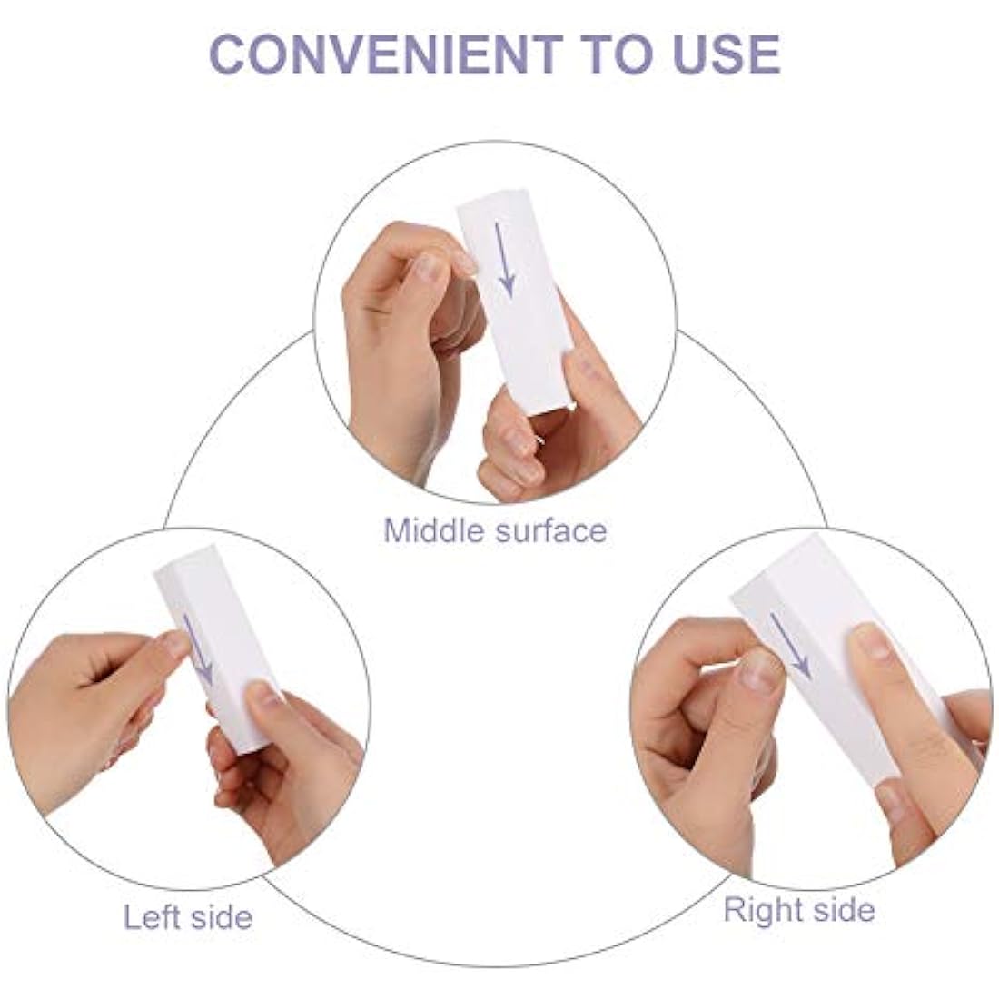 Metagio 10 Pcs Professional Salon Nail Buffer Sanding Block - White, Finger Manicure Pedicure Tools for Home and Salon Use (95*25*25MM)