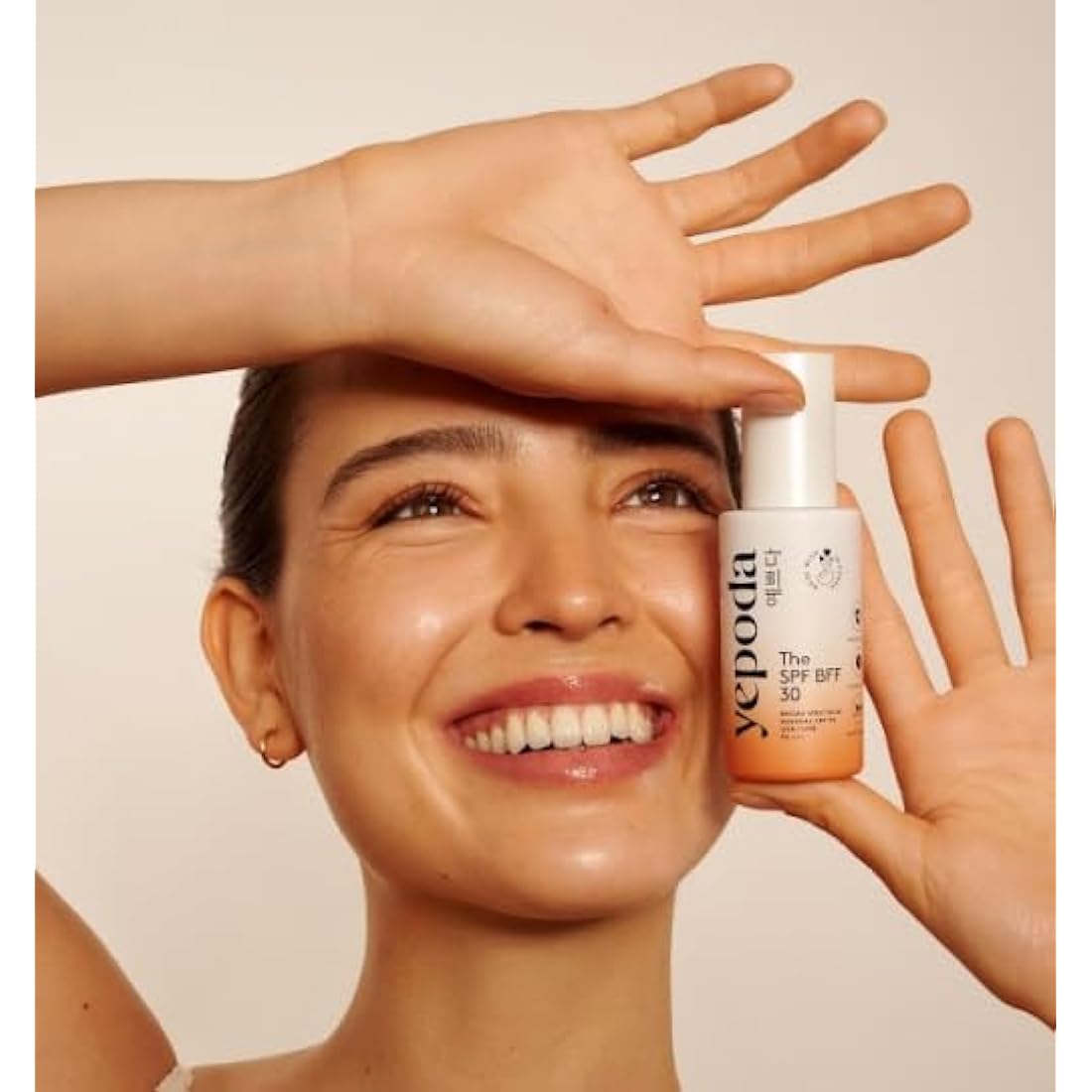 Yepoda Tinted Sunscreen - The SPF BFF, Day Cream with Sun Protection Factor (SPF 30), Mineral Zinc Sunscreen with Moisturizing Aloe Vera and Hyaluronic Acid (50 ml)