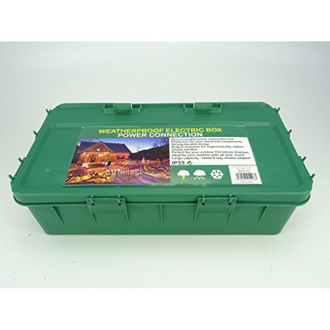 Christmas Concepts® Large Green Weather and Waterproof Box - Outdoor Plug Box IP55 rated - 42cm x 22cm x 10cm
