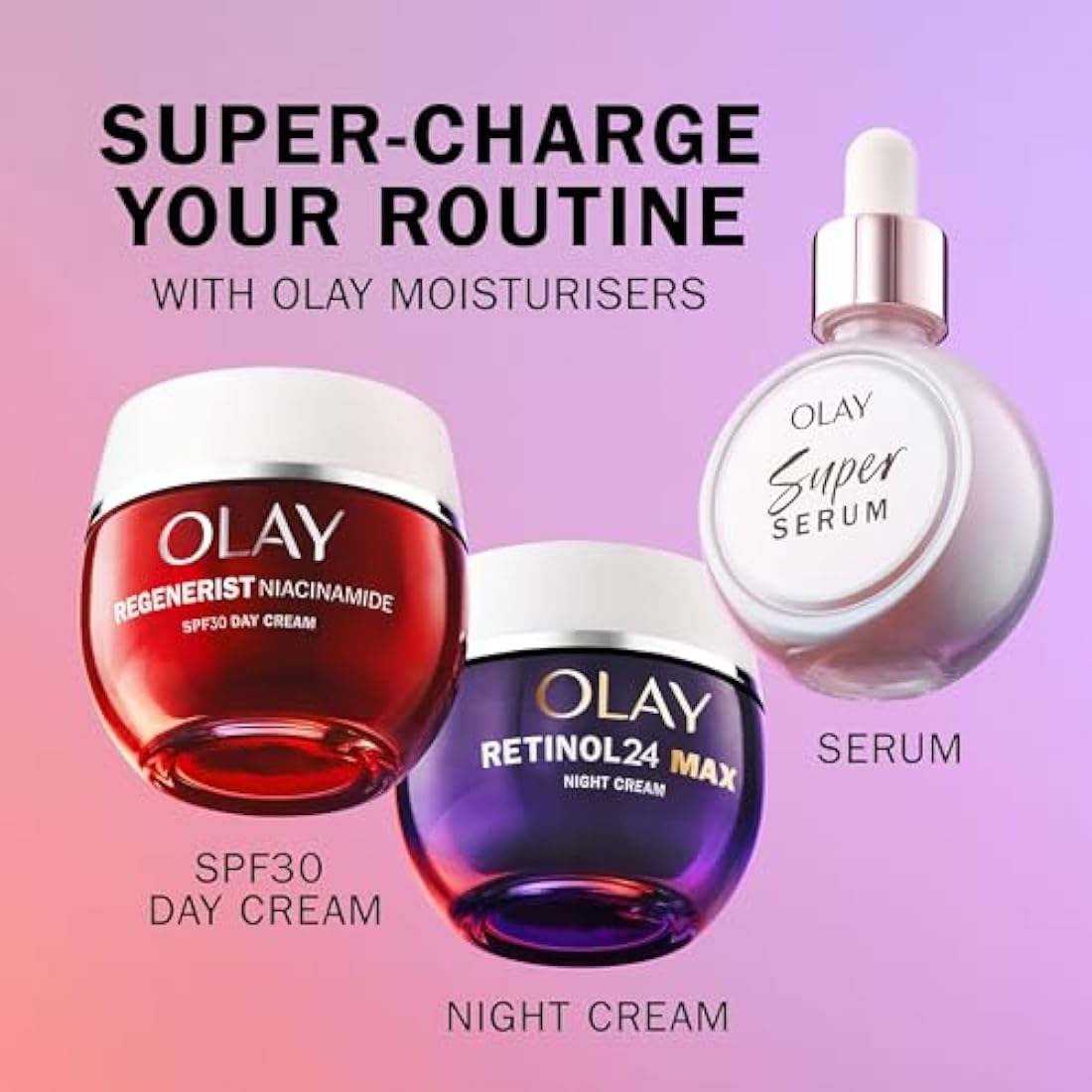 Olay Super Serum, Hydrating Face Serum with Vitamin C, Niacinamide, Collagen Peptide, Skincare for Anti Ageing & Brightening, 30ml