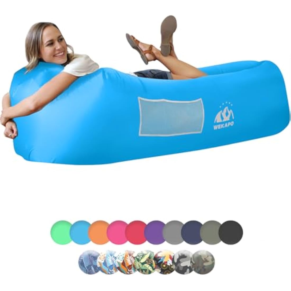 Wekapo Inflatable Lounger Air Sofa Hammock-Portable,Water Proof& Anti-Air Leaking Design-Ideal Couch for Backyard Lakeside Beach Traveling Camping Picnics & Music Festivals