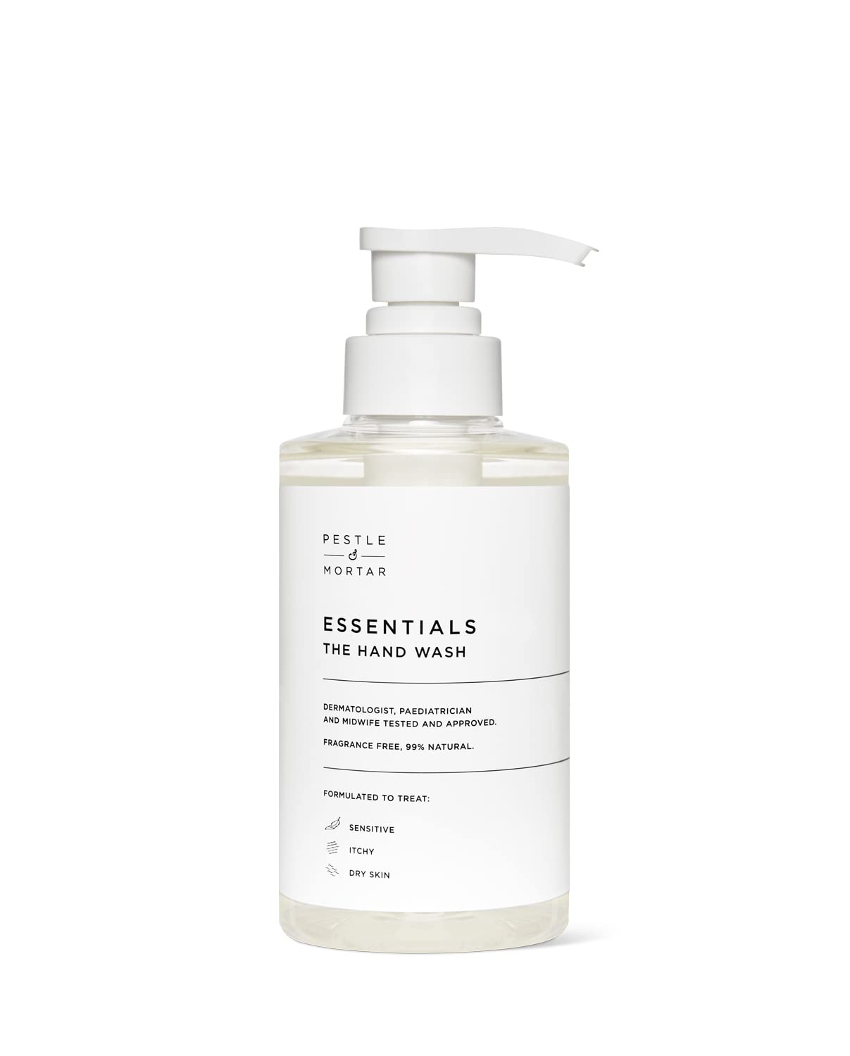 Pestle & Mortar Essentials The Hand Wash 300ml, For Dry, Itchy, Sensitive and Eczema-prone Skin, Cleans & Hydrates hands, Paraben Free, SLS Free &