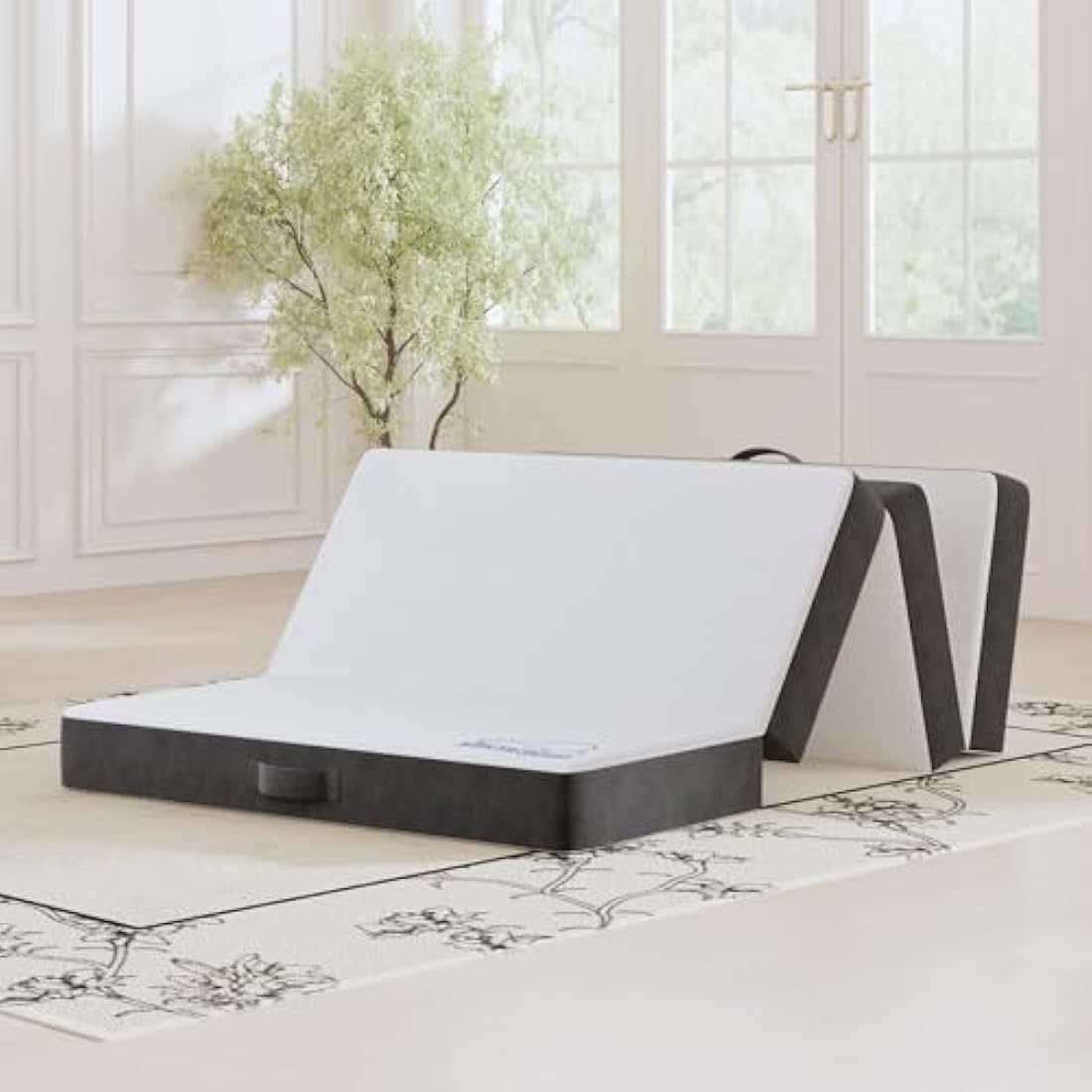 wowttrelax Folding Mattress single, 6 Inch Foldable Floor Mattress Single Memory Foam, 4 Fold Easy Storage With Washable Cover & Pressure Relief for Camping, Caravans, Travel, Guest (90x190x15cm)
