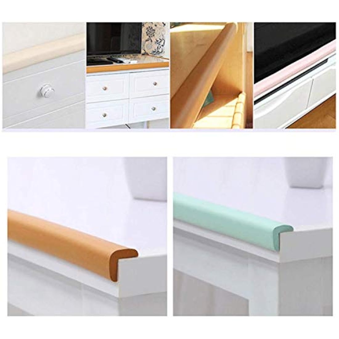 M2cbridge L Shape Extra Thick Furniture Table Edge Protectors Foam Baby Safety Bumper Guard 2 M (Pink)