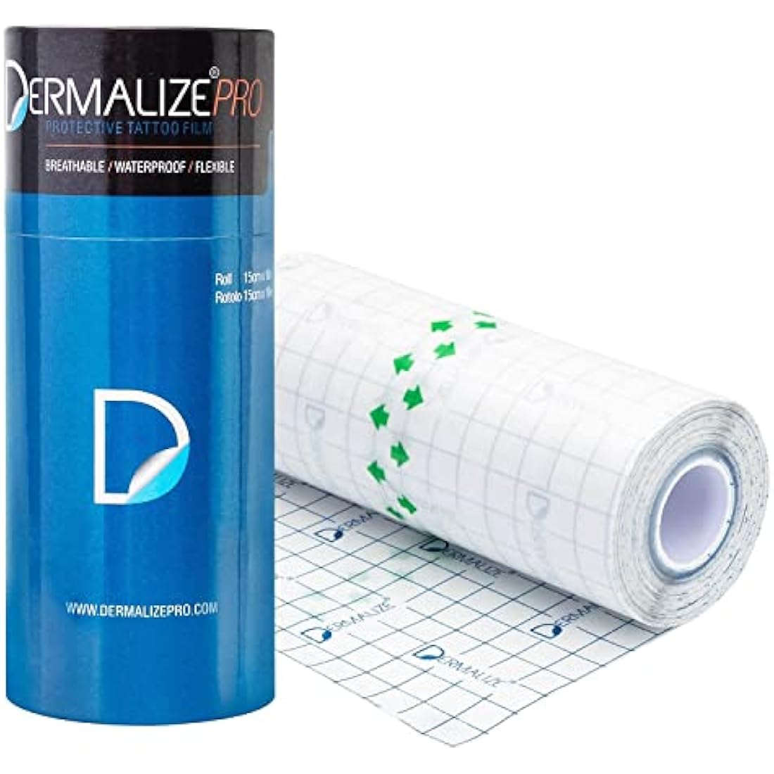 Dermalize Pro Tattoo Bandage in 6 Inch x 10.9 Yard/10 Meter Roll Clear Adhesive Antibacterial