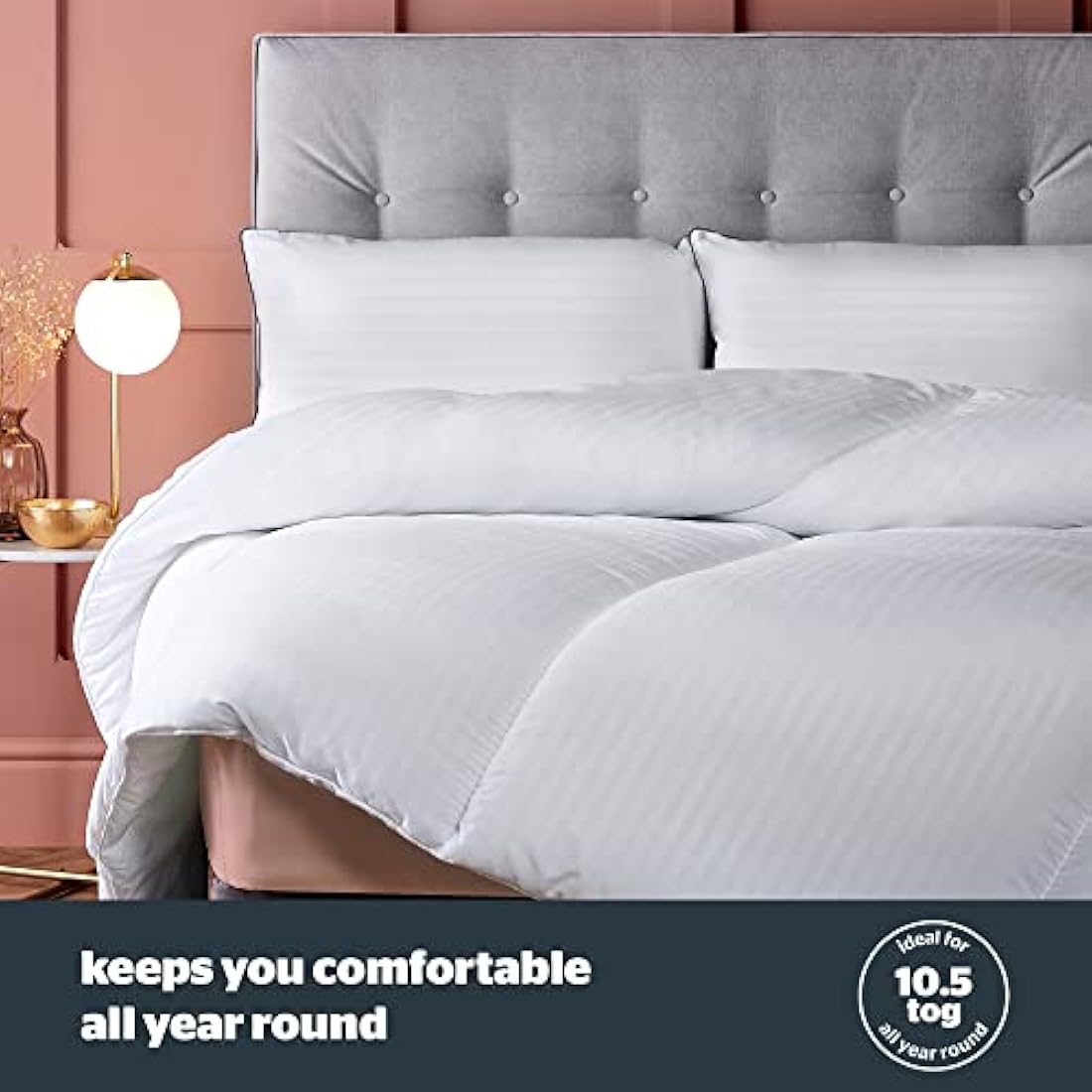 Silentnight Hotel Collection Single Duvet – All Year Round 10.5 Tog Luxurious Hotel Quality Duvet Quilt – Hypoallergenic and Machine Washable – Single Bed, White