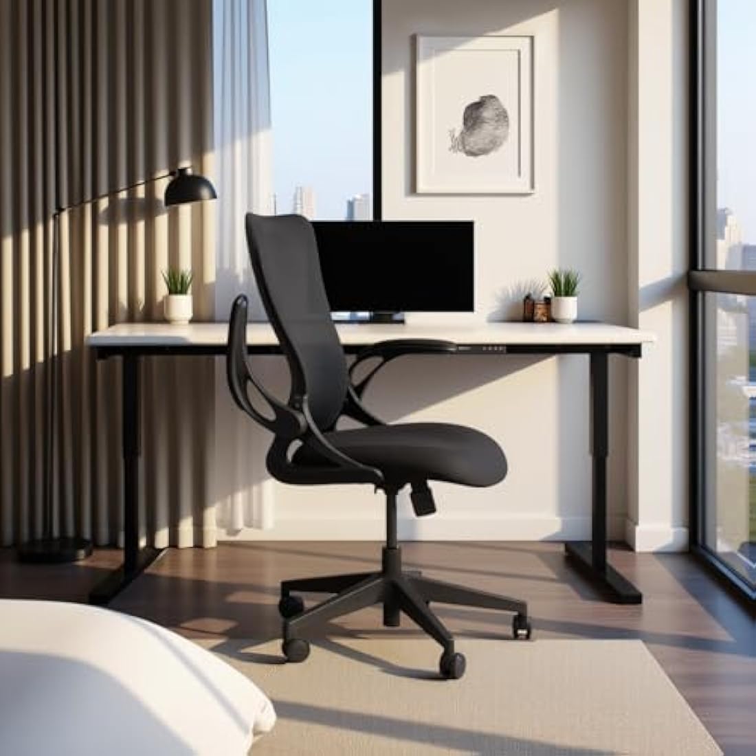 Tervo Model U | Folding Office Chair for Small Spaces | Ergonomic Design with High Rebound Mesh | Computer Desk Chair for Gaming | For Adults & Kids | Foldable & Compact with Flip Up Arms