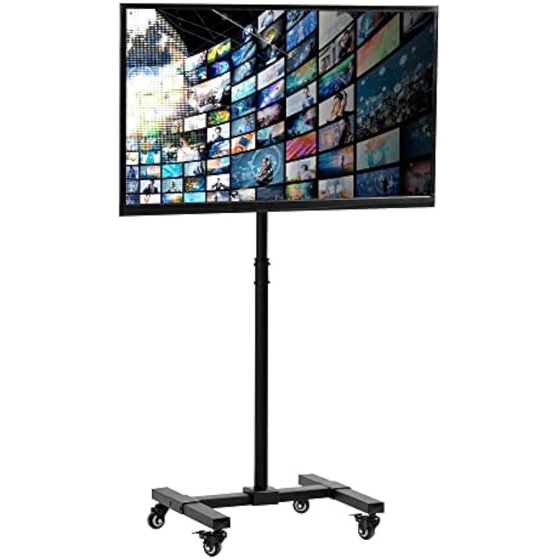 VIVO Mobile TV Display Stand for 13 to 42 inch LED LCD Flat Panel Screens, Rolling Floor Stand Height Adjustable Mount with Wheels STAND-TV07W