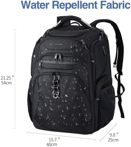 KROSER Travel Laptop Backpack 17.3 Inch XL TSA Computer Backpack Water-Repellent College Daypack Business Backpack with RFID Pockets & USB Port for Men/Women
