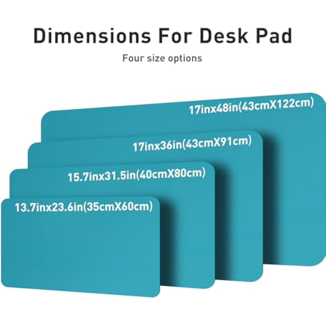 Aothia Leather Desk Mat, Large Mouse Pad, Non-Slip Desk Pad Desk Protector Mat, Waterproof PU Leather Laptop Mat Table Mat Desk Writing Pad for Office and Home (80 x 40 cm, Turquoise Blue)